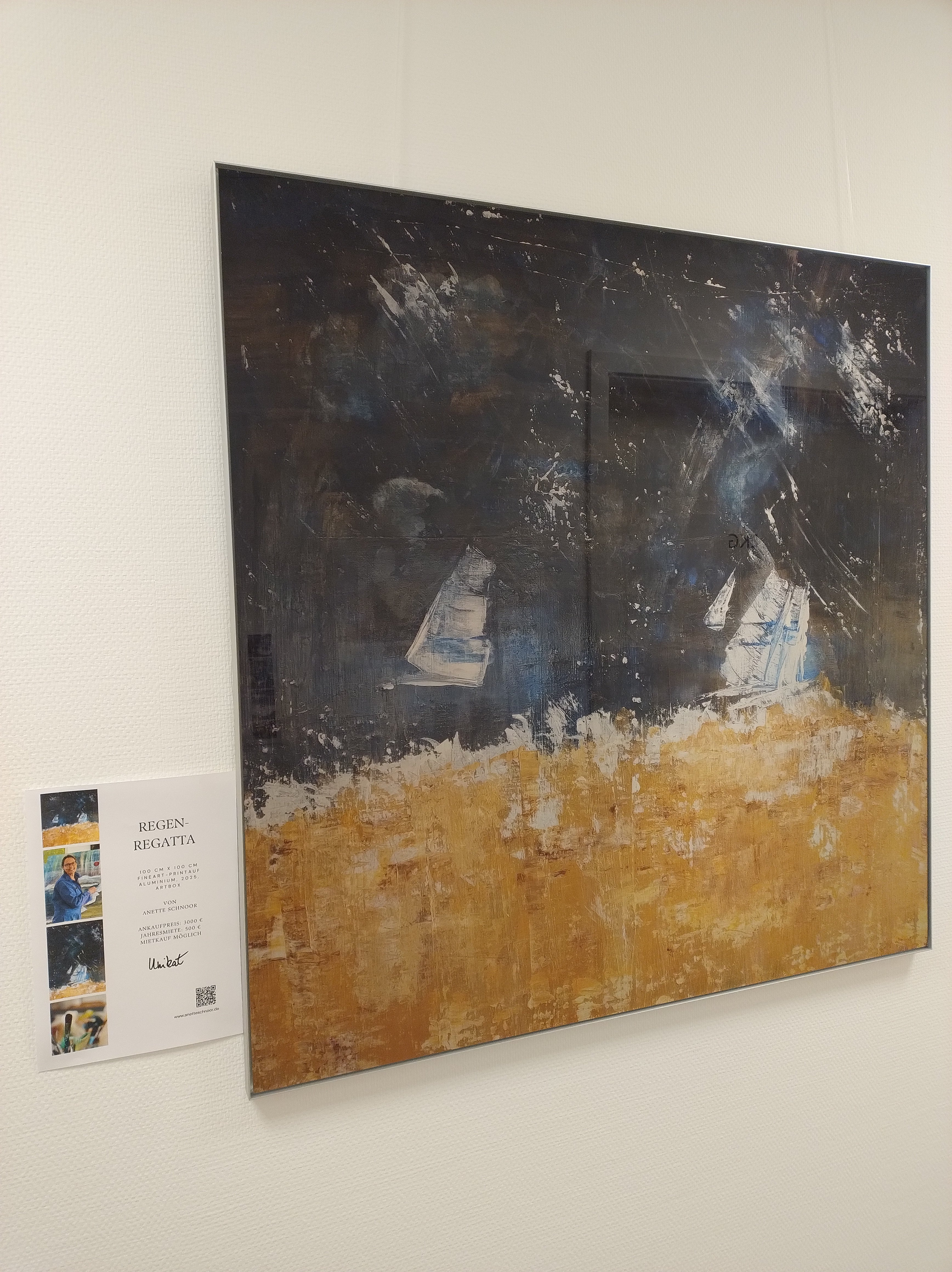 Regen-Regatta – ArtPrint Unikat in hochwertiger ArtBox, 100 cm x 100 cm