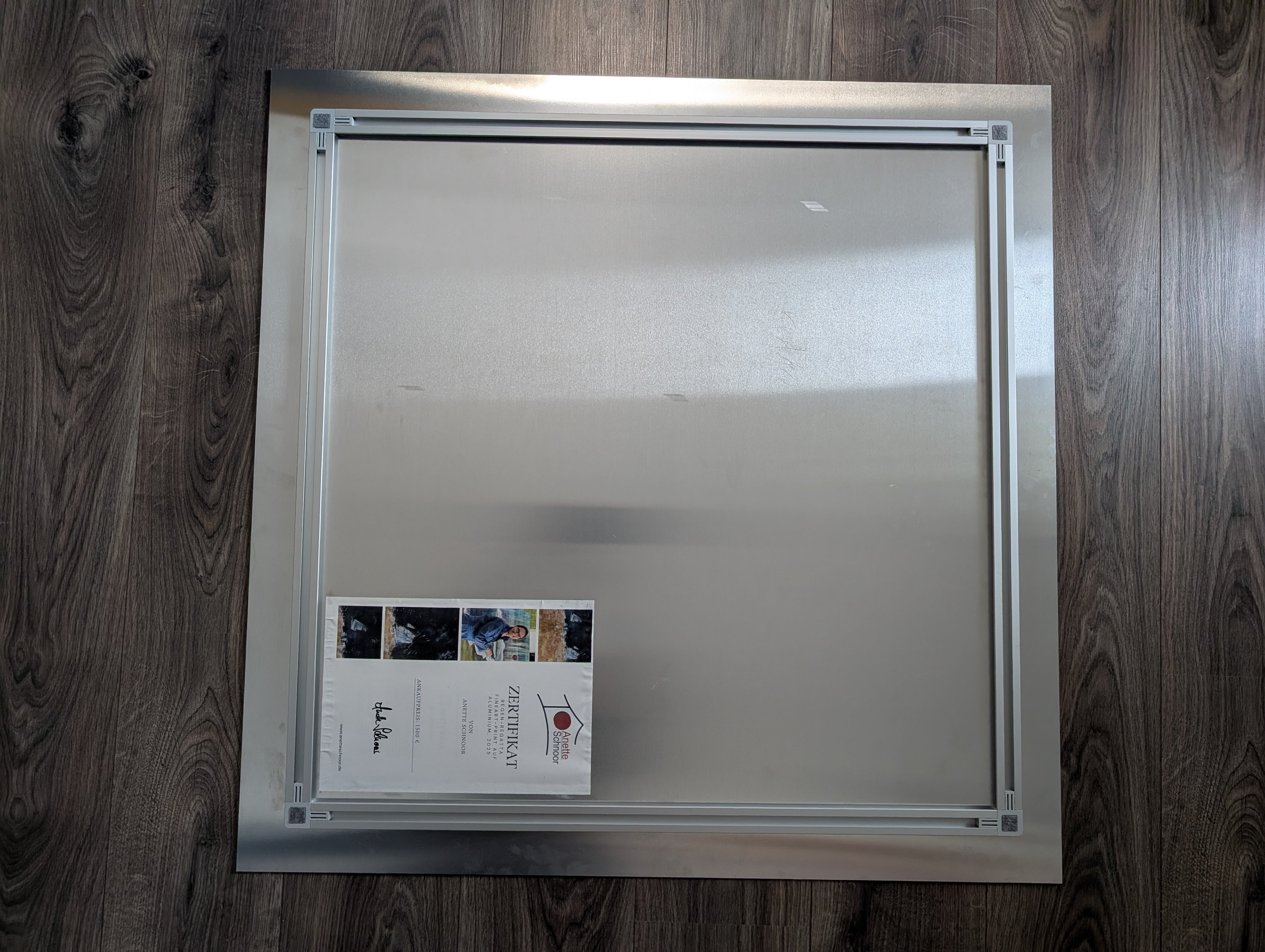 Regen-Regatta – ArtPrint Unikat auf gebürstetem Aluminium, 90 cm x 90 cm