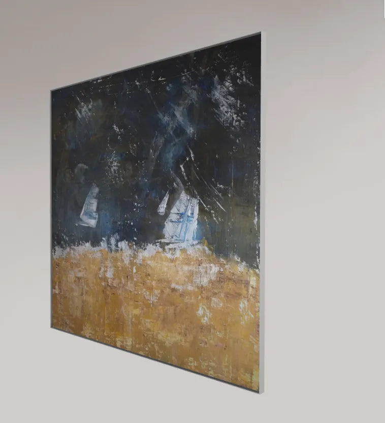 Regen-Regatta – ArtPrint Unikat in hochwertiger ArtBox, 100 cm x 100 cm